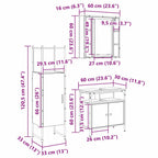 Juego de muebles de baño 3 pcs Marrón Madera contrachapada