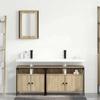 Juego de muebles de baño 3 pcs Marrón Madera contrachapada