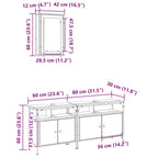 Juego de muebles de baño 3 pcs Marrón Madera contrachapada