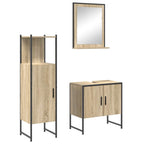 Juego de muebles de baño 3 pcs Marrón Madera contrachapada