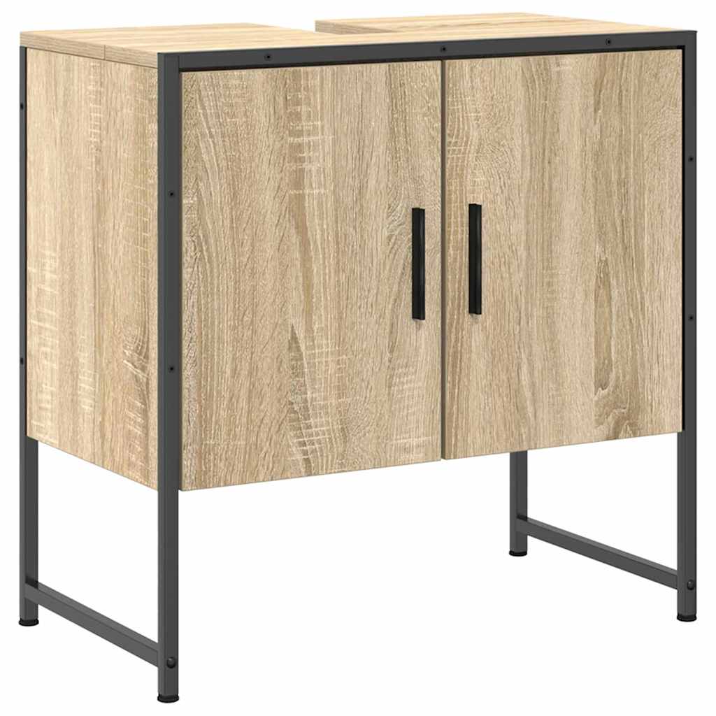 Juego de muebles de baño 3 pcs Marrón Madera contrachapada