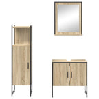Juego de muebles de baño 3 pcs Marrón Madera contrachapada