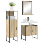 Juego de muebles de baño 3 pcs Marrón Madera contrachapada