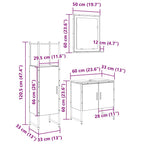 Juego de muebles de baño 3 pcs Marrón Madera contrachapada