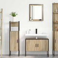 Juego de muebles de baño 3 pcs Marrón Madera contrachapada