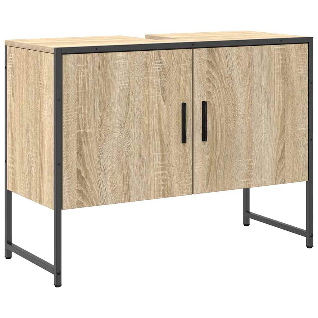 Juego de muebles de baño 3 pcs Marrón Madera contrachapada