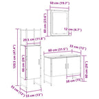 Juego de muebles de baño 3 pcs Marrón Madera contrachapada
