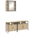 Juego de muebles de baño 3 pcs Marrón Madera contrachapada
