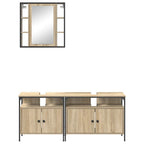 Juego de muebles de baño 3 pcs Marrón Madera contrachapada
