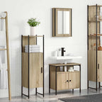 Juego de muebles de baño 3 pcs Marrón Madera contrachapada