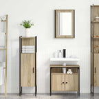 Juego de muebles de baño 3 pcs Marrón Madera contrachapada