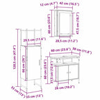 Juego de muebles de baño 3 pcs Marrón Madera contrachapada