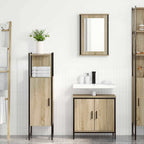 Juego de muebles de baño 3 pcs Marrón Madera contrachapada