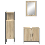 Juego de muebles de baño 3 pcs Marrón Madera contrachapada