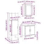 Juego de muebles de baño 3 pcs Marrón Madera contrachapada