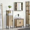 Juego de muebles de baño 3 pcs Marrón Madera contrachapada