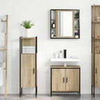 Juego de muebles de baño 3 pcs Marrón Madera contrachapada
