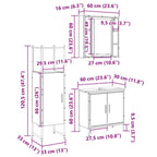 Juego de muebles de baño 3 pcs Marrón Madera contrachapada