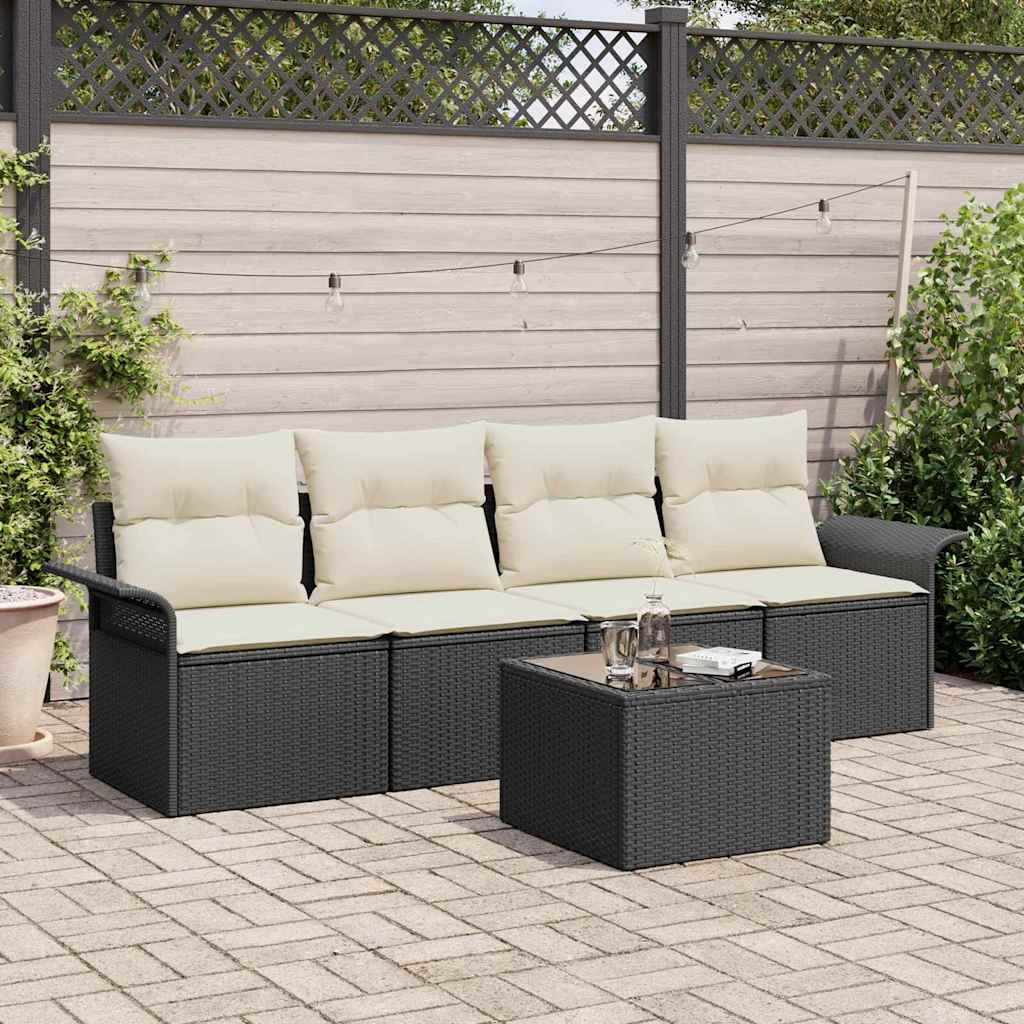 Conjunto de Sofá com almofada 5 pcs Bege vime sintético
