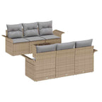 Conjunto de sofá de jardín 7 pcs Beige ratán sintético