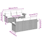 Conjunto de sofá de jardín 7 pcs Marrón ratán sintético