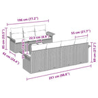 Conjunto de sofá de jardín 8 pcs Marrón ratán sintético