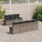 Conjunto de sofá de jardín con cojín 8 pcs Gris ratán sintético