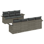 Conjunto de sofá de jardín con cojín 8 pcs Gris ratán sintético