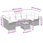 Conjunto de sofá de jardín 8 pcs Beige ratán sintético