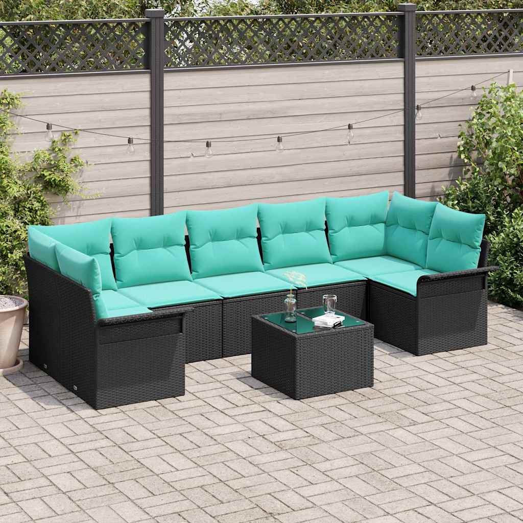 Conjunto de sofá de jardín 8 pcs Gris ratán sintético