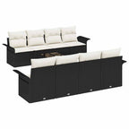 Conjunto de sofá de jardín 9 pcs Negro Poliratán
