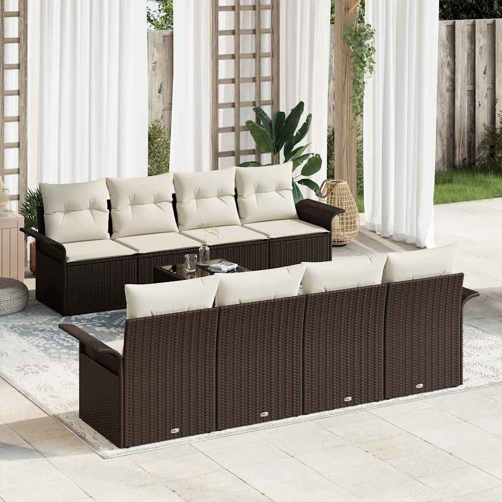 Conjunto de sofá de jardín 9 pcs Gris Poliratán