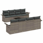 Conjunto de sofá de jardín 9 pcs Gris Poliratán