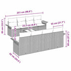 Conjunto de sofá de jardín 9 pcs Beige Poliratán