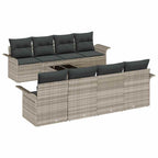 Conjunto de sofá de jardín 9 pcs Gris Claro Poliratán