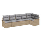 Conjunto de sofá de jardín 6 pcs Beige ratán sintético