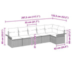 Conjunto de sofá de jardín 6 pcs Beige ratán sintético
