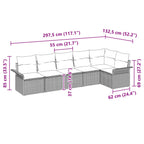 Conjunto de sofá de jardín 6 pcs Marrón ratán sintético