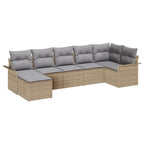 Conjunto de sofá de jardín 7 pcs Beige ratán sintético