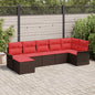 7-piece garden sofa set Black synthetic rattan