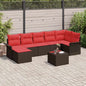7-piece garden sofa set Black synthetic rattan