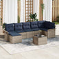 7-piece garden sofa set Black synthetic rattan