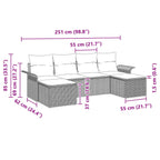Conjunto de sofá de jardín 6 pcs Marrón ratán sintético
