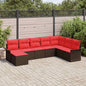 8-piece outdoor sofa set Brown synthetic rattan