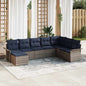 8-piece outdoor sofa set Brown synthetic rattan