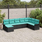 8-piece outdoor sofa set Brown synthetic rattan