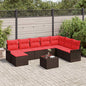 8-piece outdoor sofa set Brown synthetic rattan