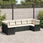 Conjunto de sofá de jardim 7 pcs Bege vime sintético