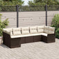 Conjunto de sofá de jardim 7 pcs Bege vime sintético