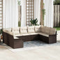Conjunto de sofás de jardín 10 pcs Beige ratán sintético